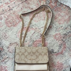 Coach Tan and Cream Crossbody Bag